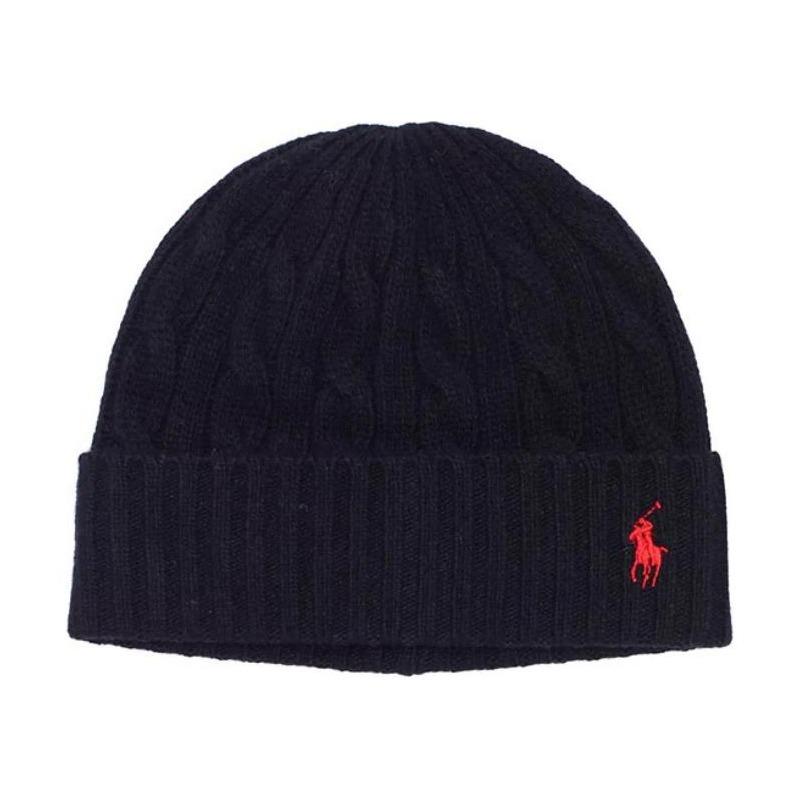 Polo Ralph Lauren Logo Decor Superfine Merino Wool Nylon Fiber Beanie Men's Multicolor PC0792-001