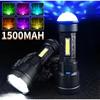 1500 мАч мощный 7 светодиодный фонарик USB перезаряжаемый хвост красочный сценический светильник с боковым фонарем COB водонепроницаемый фонарь для кемпинга и рыбалки