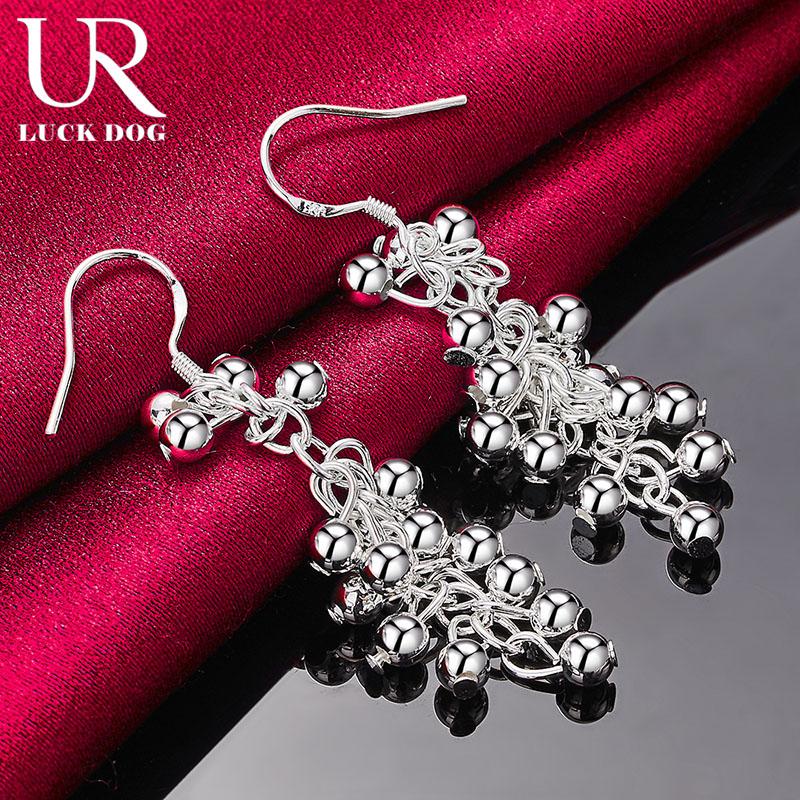 Серьги для пирсинга из гладкого серебра 925 пробы в форме виноградной бусины, модные свадебные украшения