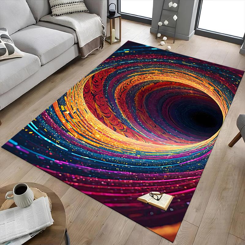 1PC Vortex Swirl Extra Large Non Slip Floor carpet, Office, family, bedroom, Studio Large Area Rug Indoor Rugs, , Vibrant Colors