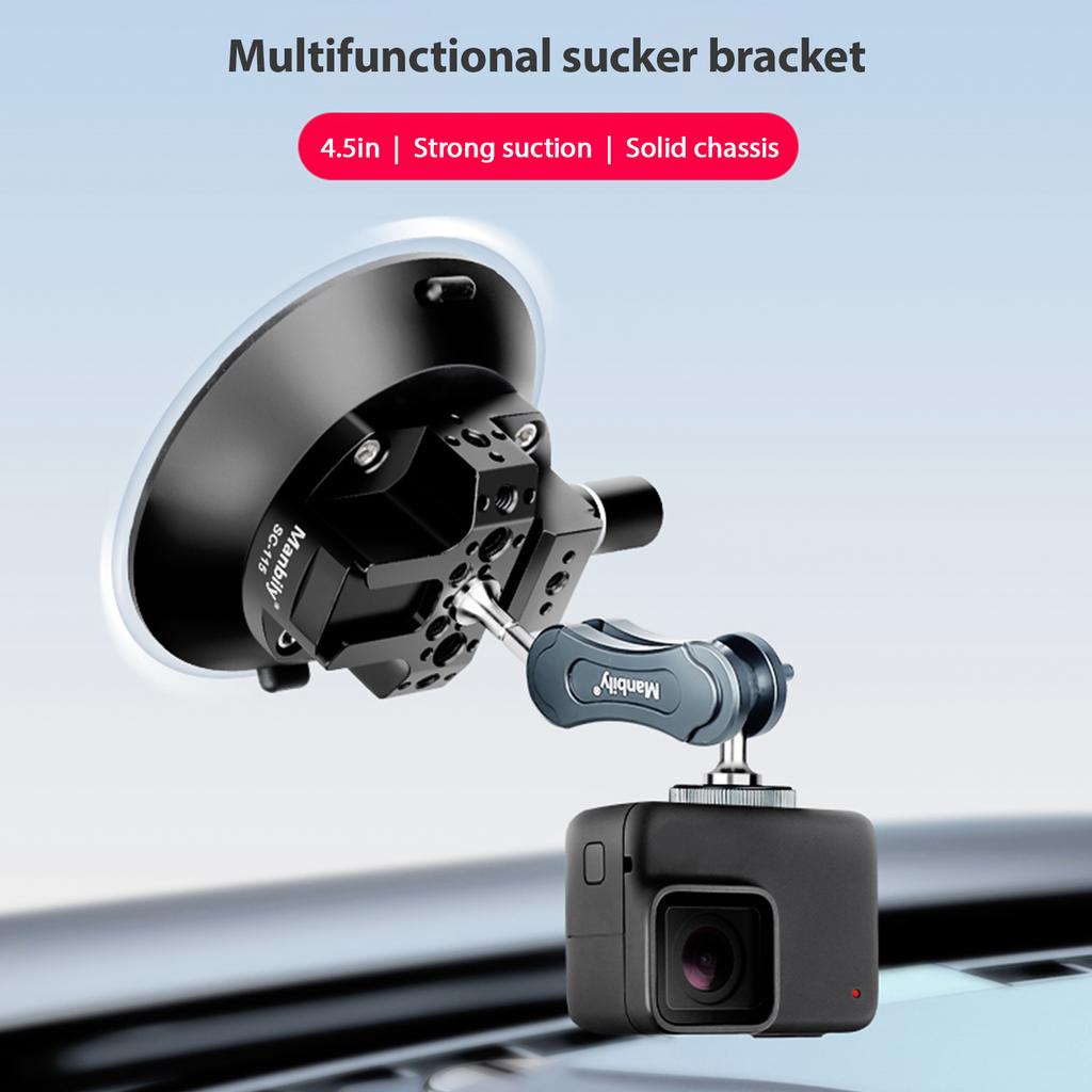 4.5 Inch Camera Suction Cup Mount with 360 degrees Rotatable Ballhead Arm Bracket 1 4 Inch Screw 3kg Load Capacity