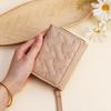 1 шт. Модный короткий кошелек Fashi с вышивкой в форме сердца, монетница с деталями в виде стежков с узором в виде сердца, повседневный маленький кошелек на молнии из ПУ-кожи