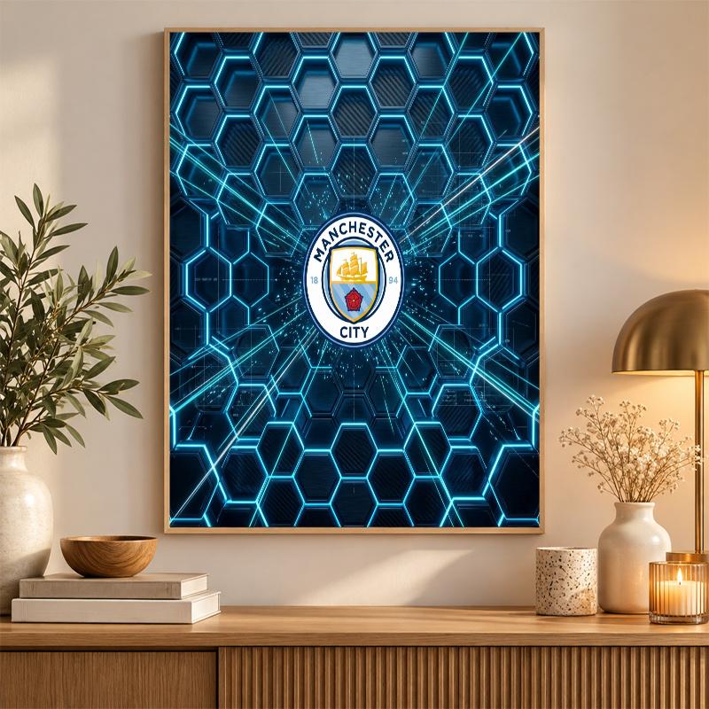 Manchester City Diamond Painting Kit 5D Full Drill DIY Diamond Mosaic Wall Art Home Decor