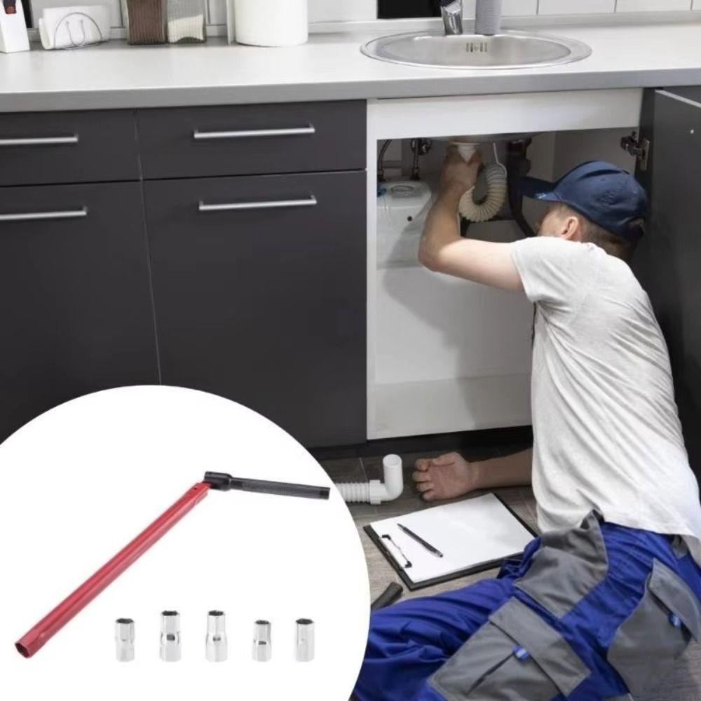 Набор переходников Ключ для душевого клапана Стержневая рукоятка Ключ для крана Инструмент для ремонта смесителя Установка в ванной комнате