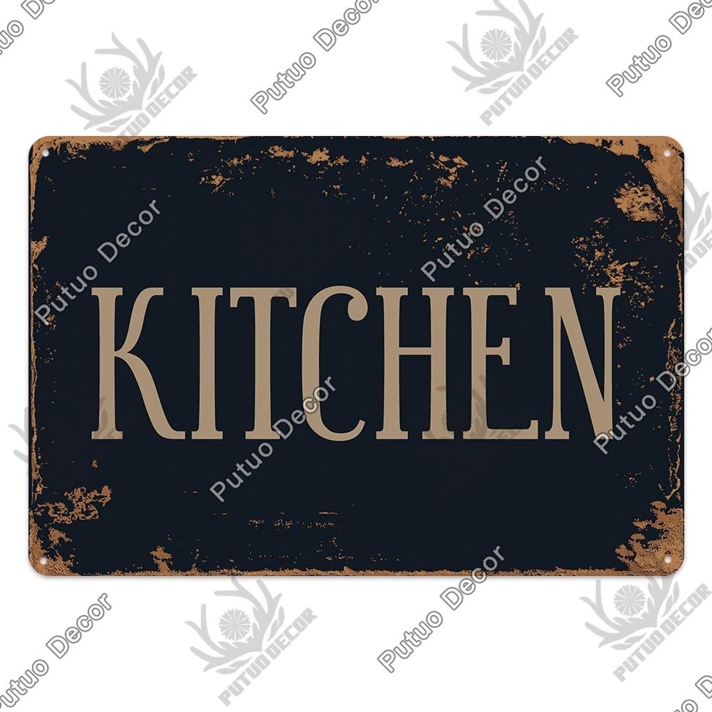 Decor Kitchen Retro Tin Sign Plaque Metal Vintage Iron Painting Wall Art Posters for House Home Dinning Room Decoration