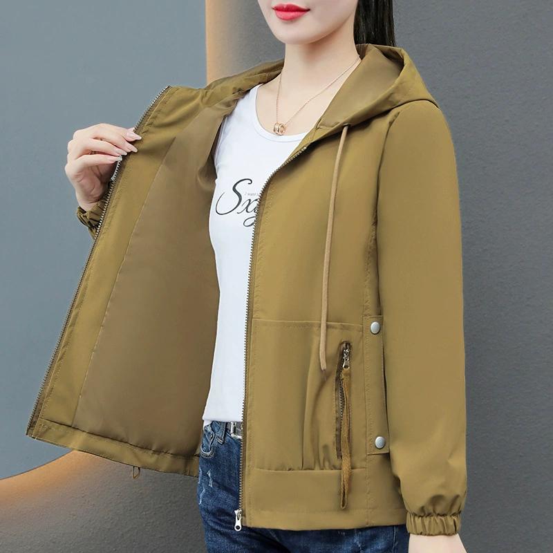 Весенне-осенняя куртка с капюшоном, весенний тонкий повседневный универсальный топ