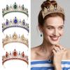 Multicolor Bridal Crown Luxury Queen Princess Tiara Baroque Pageant Crown Party Supplies