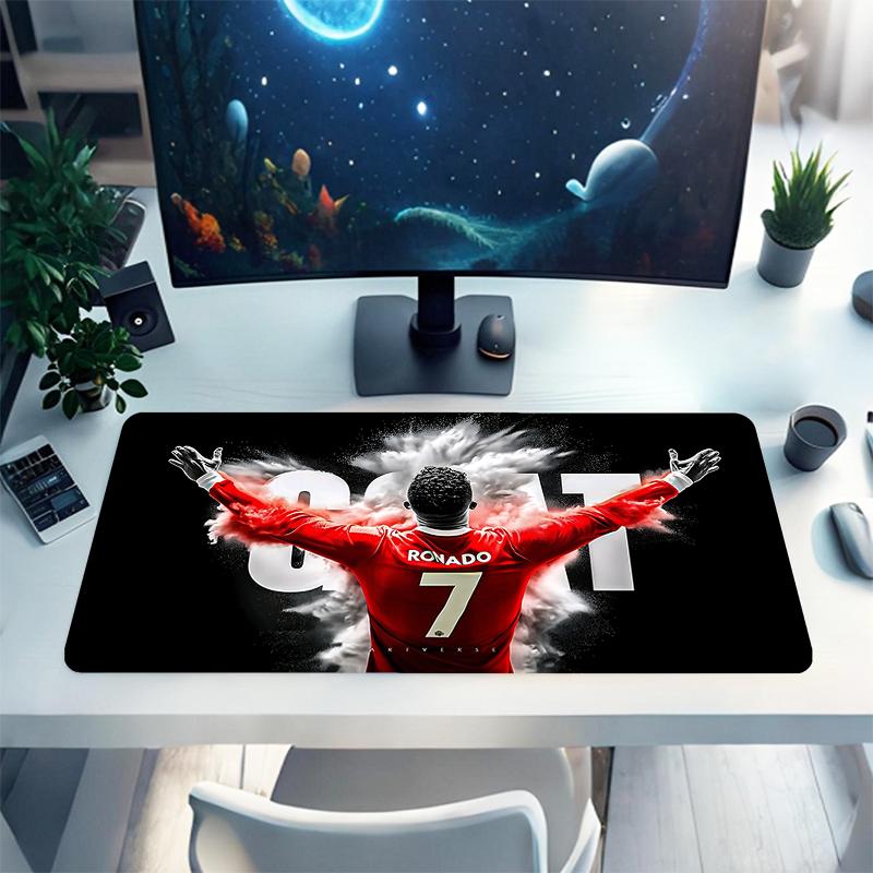 1Pc Ronaldo'S Iconic Leap Gaming Mouse Pad Keyboard Desk Mat Non-slip Rubber Lock Edge Waterproof Computer Mousepad for Office Home Decor S1798