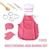 Набор для детской кулинарии и выпечки, набор шеф-повара, включает фартук для девочек, поварской колпак, прихватку и кухонные принадлежности, подарки для детей 3-10 лет
