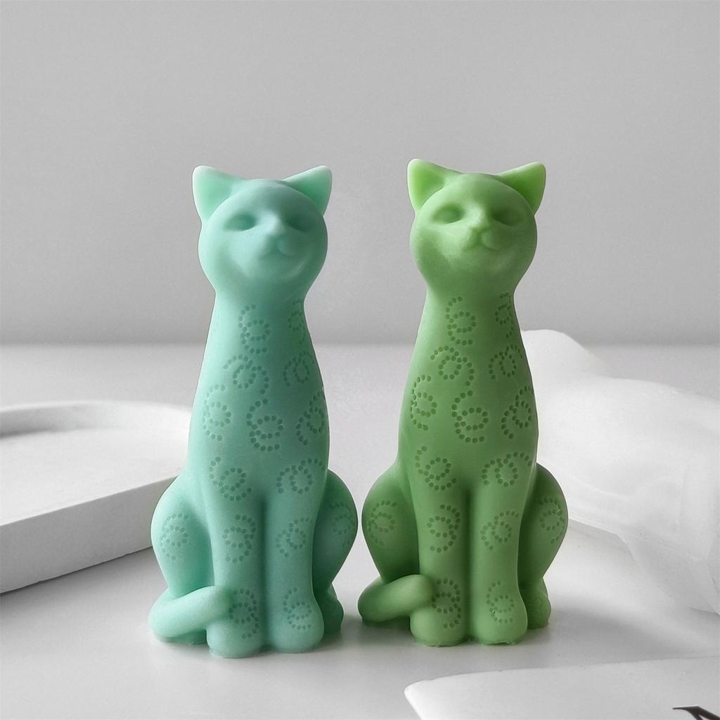 3D Кот Форма Свеча Силиконовая Форма Мыловарение Формы Уникальные Сидящие Коты Силиконовые Формы Для Украшения Мыла Из Смолы