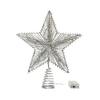 Christmas Tree Topper Star Warm White Holiday Light LED Lighted Star Topper Easy Installation Xmas Decoration for Indoor Trees