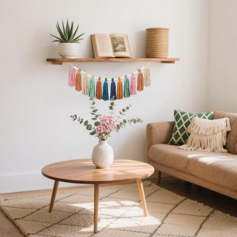 Bohemian Tassel String Rainbow Tassel Pendant Hanging Decoration Children's Room Decoration 84cm