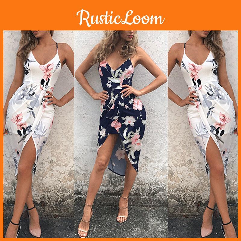 Элегантное женское длинное платье макси с цветочным принтом для вечерних вечеринок и пляжных дней