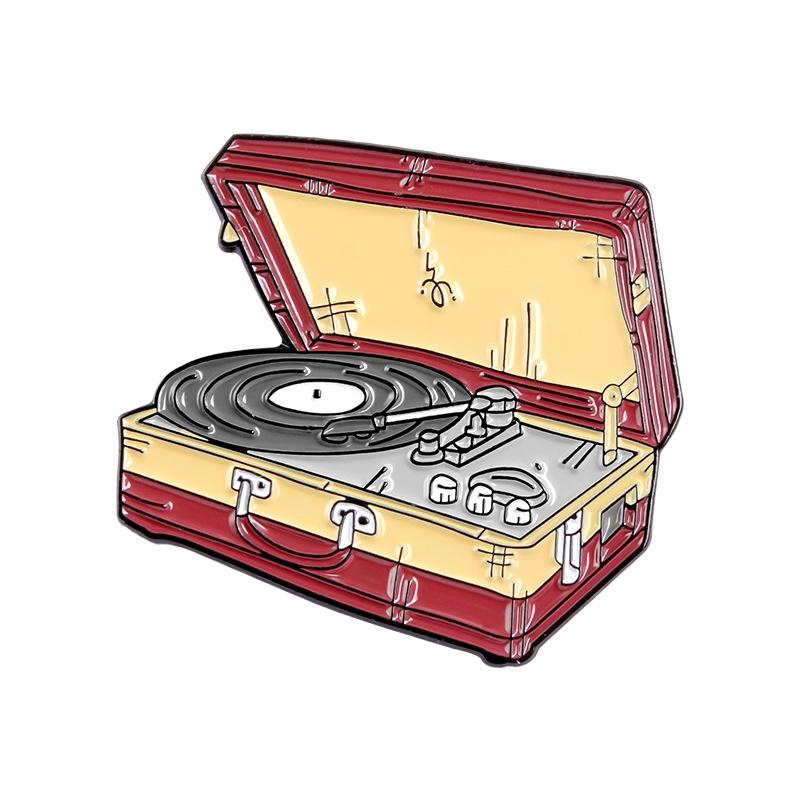 Creative Music Symbol Instrument Enamel Pins Piano CD Graphophone Rock Guitar Headset Alloy Brooch Badge Sweet Jewelry Gift