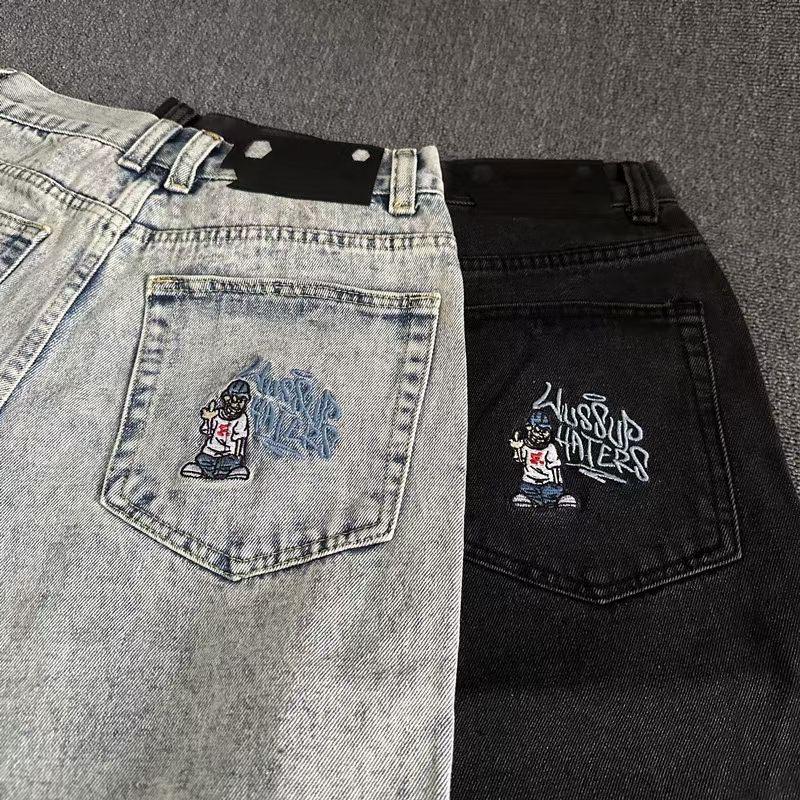 ZYLLO Новая Ретро Мода Y2K Харадзюку Хип-хоп Джинсовые Шорты Уличный Дизайн Мужские
