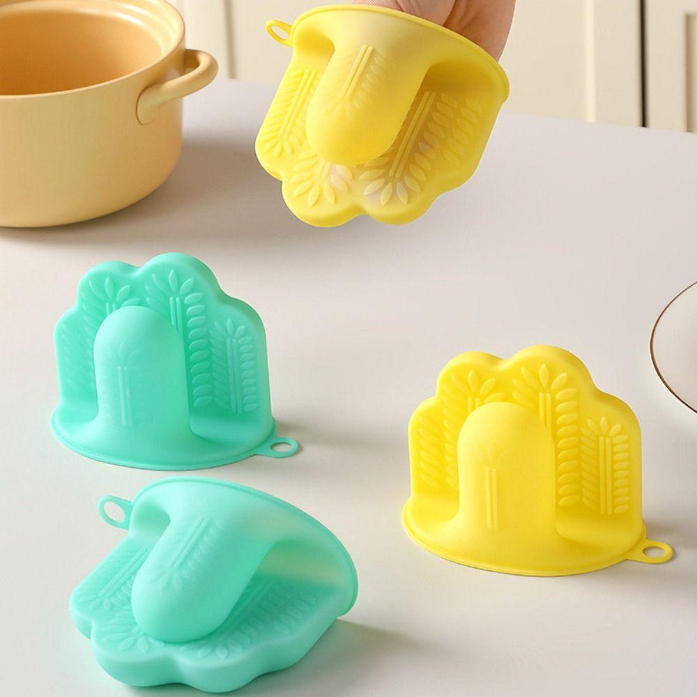 Color-changing Oven Mitts Non-slip Kitchen Hand Clamps Silicone Insulation Gloves Barbecue