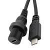 Type-C 3.0 Male to Female Flush Panel Mount Extension Cable Full Copper Core USB C Cord For Car Boat Motorcycle Dash 0.3M 1M