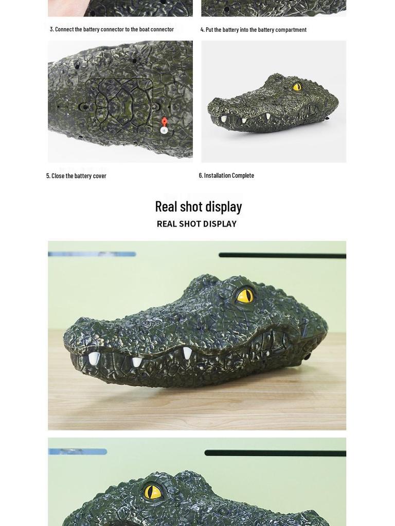 2.4G Remote Control Crocodile Boat: Long Endurance Educational Toy for Kids - Fun Summer Water Adventure