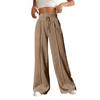 Women's Fashion Solid Colour Drawstring High Waist Wide Leg Pants Casual Sweatpants