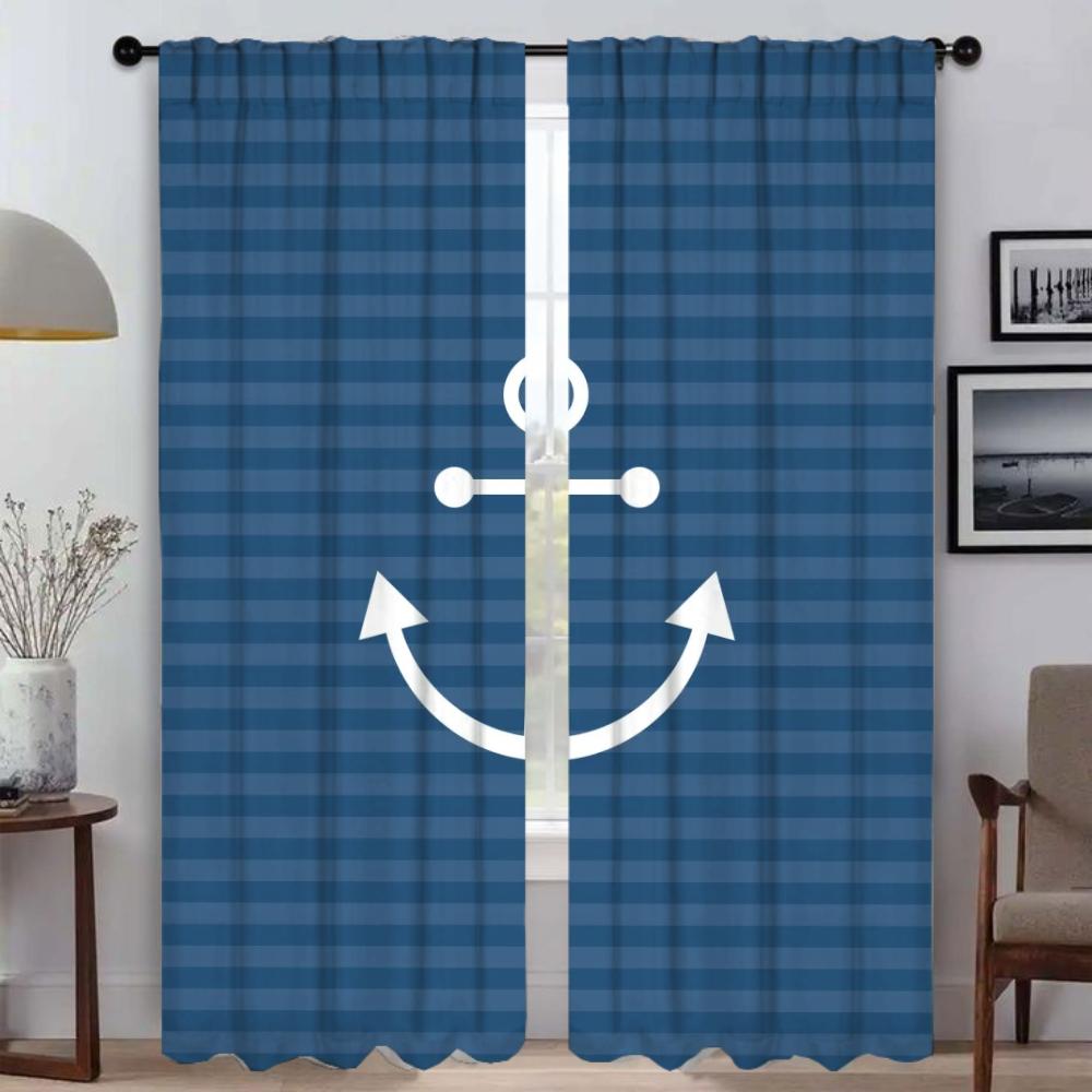 Кухонные шторы Детская комната Якорь Шторы для гостиной Шторы от комаров Шторы для камеры Украшения на Хэллоуин Раздел