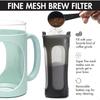 Burke Deluxe Cold Brew Iced Coffee Maker Comfort Grip Handle Durable Glass Carafe Removable Mesh Filter Perfect 6 Cup Size Dish