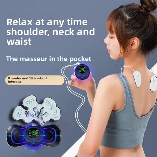 Cervical Spine Massage Sticker Low Frequency Intelligent Pulse Massage Sticker Pocket Massager Portable Charging Massager Pulse Whole Body Sticker