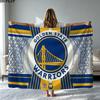 Golden State Warriors Print Flannel Blanket High Quality Warm Comfortable Cover for All Seasons Perfect for Gifts Home Decor