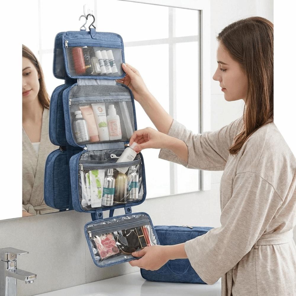 Waterproof Travel Hanging Wash Bag Wet Dry Separation Cosmetic Organizer Makeup Bag Vacation