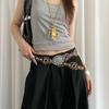 Vintage Women's Rivet Belt Leopard Dress Jeans Belt Leather Waistband  Waist Accessories