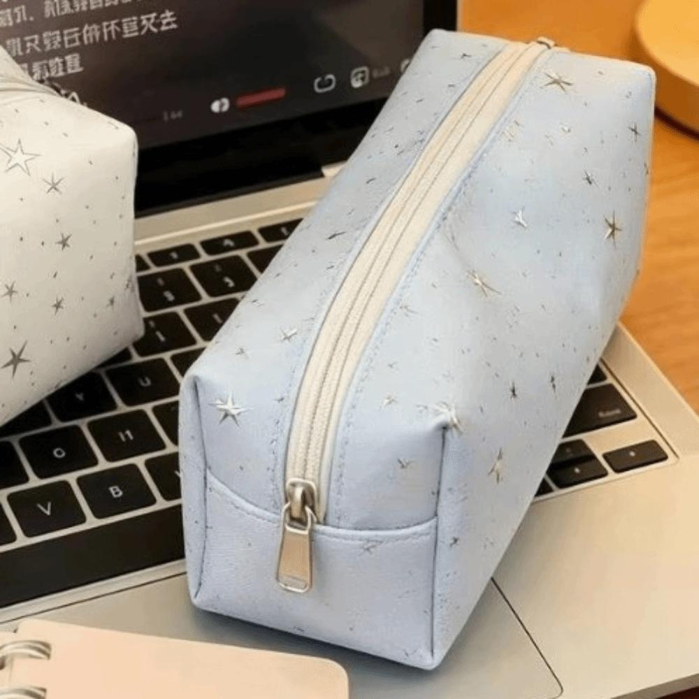 Polka Dot Design Pencil Pouch Canvas Stationery Bag Makeup Bag Pen Bag Student