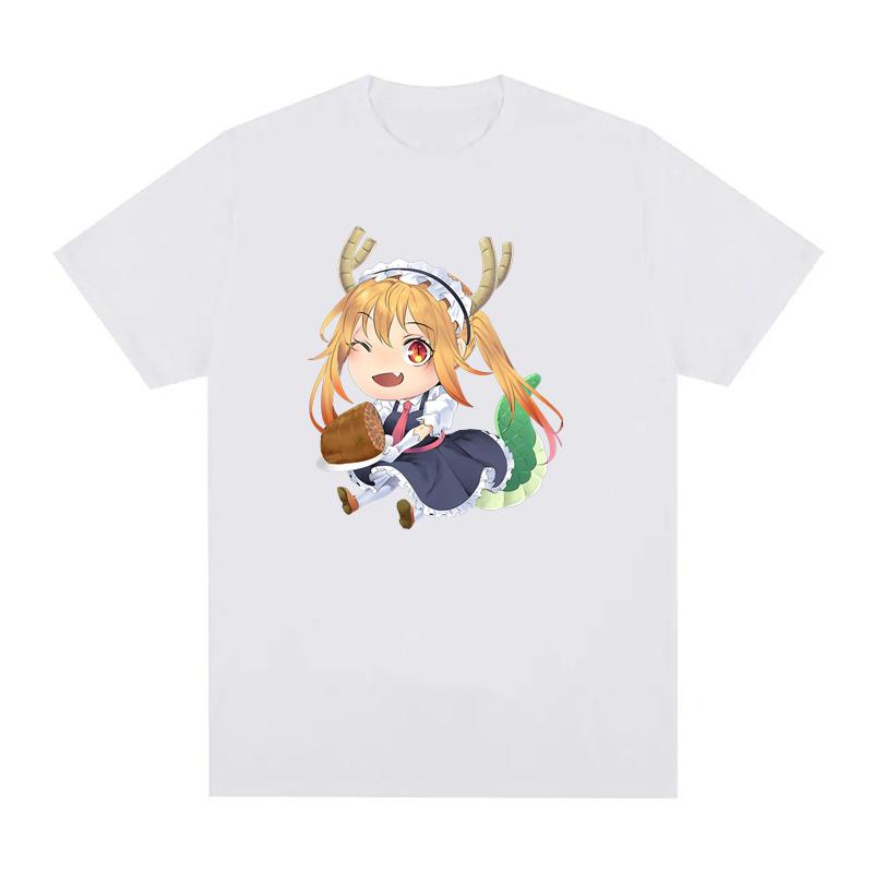 Anime Miss Kobayashis Dragon Maid Tshirt Kawaii Unisexga Print Tee Unisex Oversized Shortsleeve Crewneck Harajuku Streetwear Tops