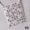 1pcs 5D Rabbit Nail Stickers Cartoon Pink Blue Flower Adhesive Nail Art Decorations Decals Slider DIY