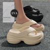 Women's Summer New Thick Sole Flip-Flops for Outdoor Wear, EVA Non-Slip, Odor-Resistant, Lightweight, Wear-Resistant Beach Sandals