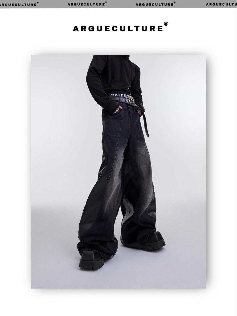 Men's High Street Black Washed Straight Jeans - Autumn/Winter Edition