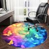 1pc Colorful Butterflies Rainbow Background Round carpet, Made of Polyester,Perfect for Decorating Office Chairs, Living Rooms,Vibrant Decorative Rug