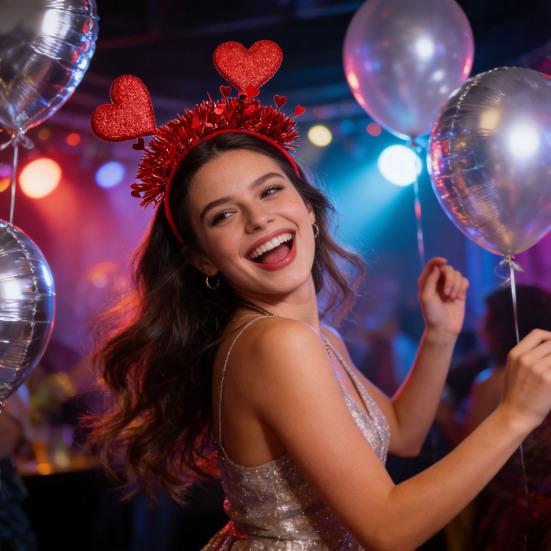 Юшенг Обруч для волос Романтический Красный Декор в виде сердца Повязка на голову День святого Валентина Свадьбы Вечеринки Выражение любви Подарок Аксессуар для волос