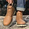 Осенне-зимние кожаные повседневные ботинки мужские рабочие ботинки в британском стиле мужские ботинки средней высоты
