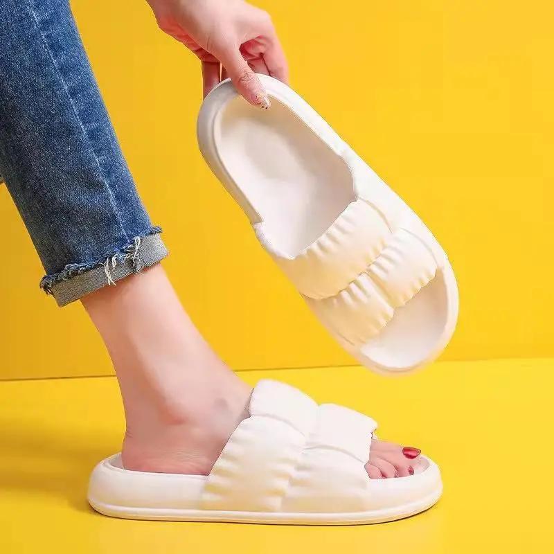 WTEMPO Women's Soft Sole Slippers Summer Beach Thick Platform Slippers Sandals Korean Couple EVA Slippers for Home Flip Flops