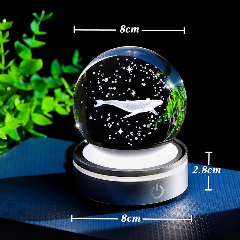 Kertari 3d вселенная хрустальный шар K9 модель кита подарок на день рождения мужчина женщина Популярный [Оригинал] Интерьерный модный Исцеляющие товары хрустальный шар светодиодный