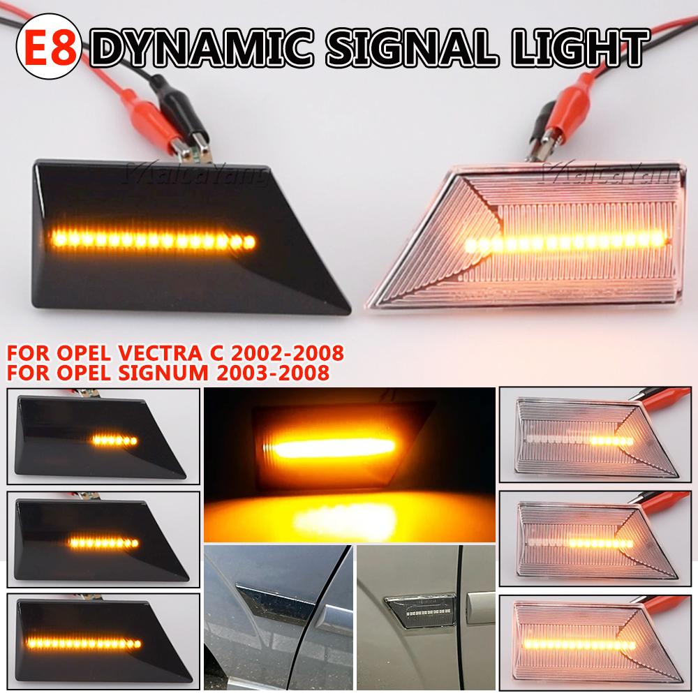 2pcs Flowing Turn Signal Light Dynamic LED Side Marker Side Repeater Light Blinker for Opel Vectra C 2002-2008 Signum 2003-2008