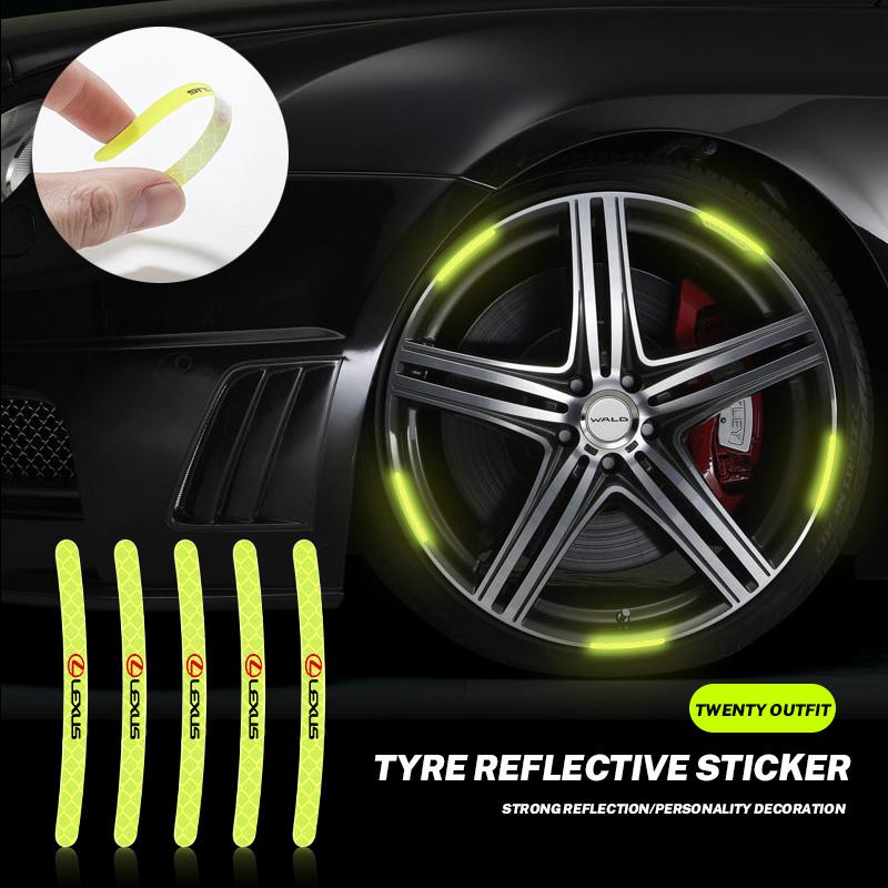 Diamond Grade Reflective Wheel Hub Sticker Decals Decoration For Lexus F SPORT LBX NX RX 350h 450h ES UX 300e GS GX IS LS LX CT