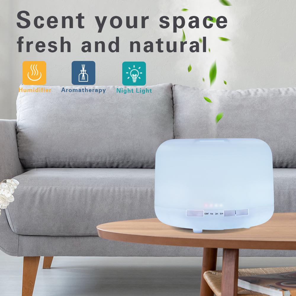 Essential Oil Diffuser 500ml Aroma Diffuser Ultrasonic Air Humidifier With 7 Color LED Lights Diffuser Sprayer For Home Office
