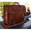 16" Leather Messenger Bag Laptop Case Office Briefcase Gift for Men Computer Distressed Shoulder Bag