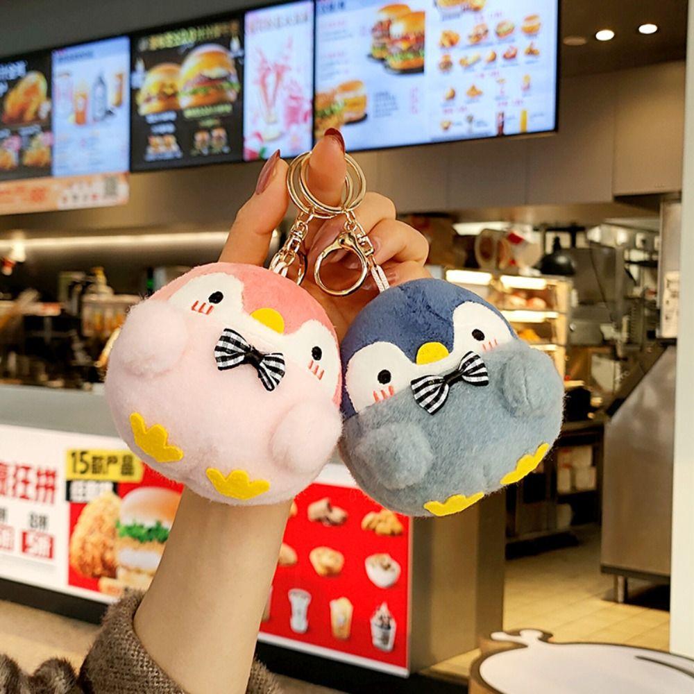 Игрушка для переодевания, женский держатель для ключей, корейский стиль, пряжка для ключей, плюшевый брелок, подвеска в виде пингвина