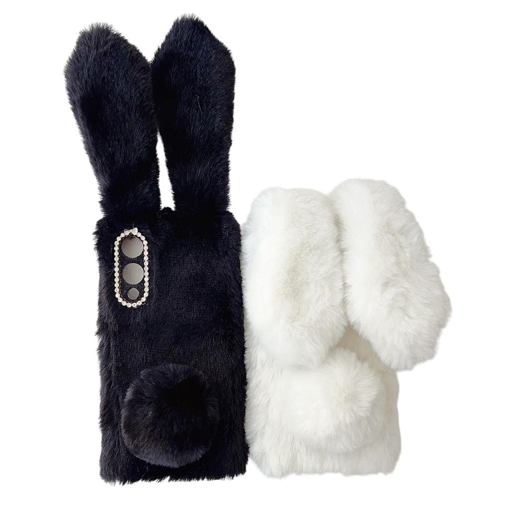 For Samsung Galaxy S25 Edge Case Plush Cute Bunny Winter Fluffy TPU Phone Cover