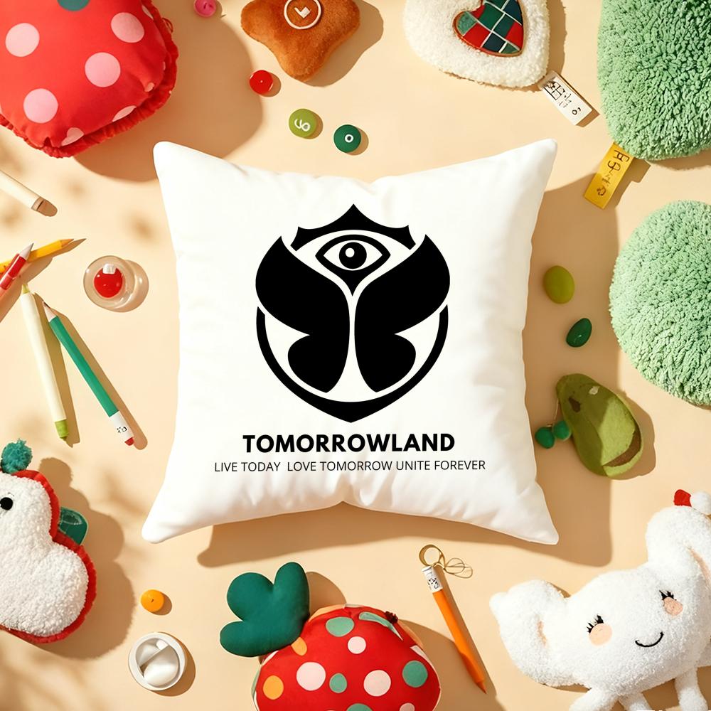 Подушка с чехлом Музыкальный фестиваль TOMORROWLAND Плюшевая ткань Мягкая Двусторонняя печать Диванная Теплая Зимняя Домашняя Детский Подарок Наволочка