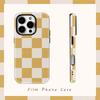 Солнечный Чехол-Шахматка для IPhone 17AIR 16E 16 15 14 13 12 11 17 Pro Max Plus Двухслойная Задняя Крышка