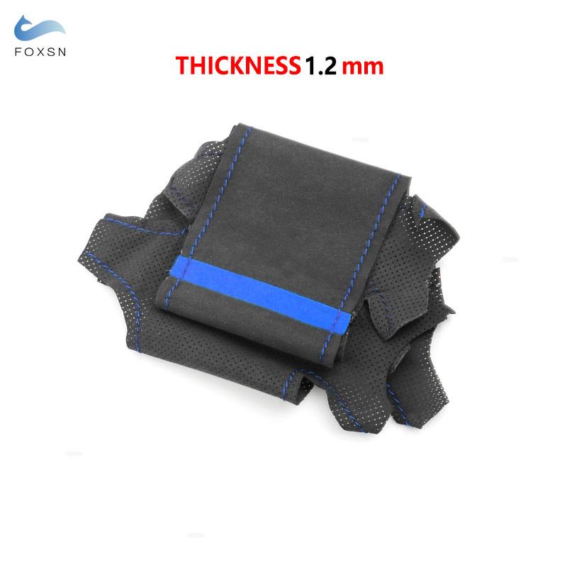 Black Suede Leather Hand Sewing Steering Wheel Cover Trim With Strips For BMW M Sport E90 320i 325i 330i 335i E87 120i 130i