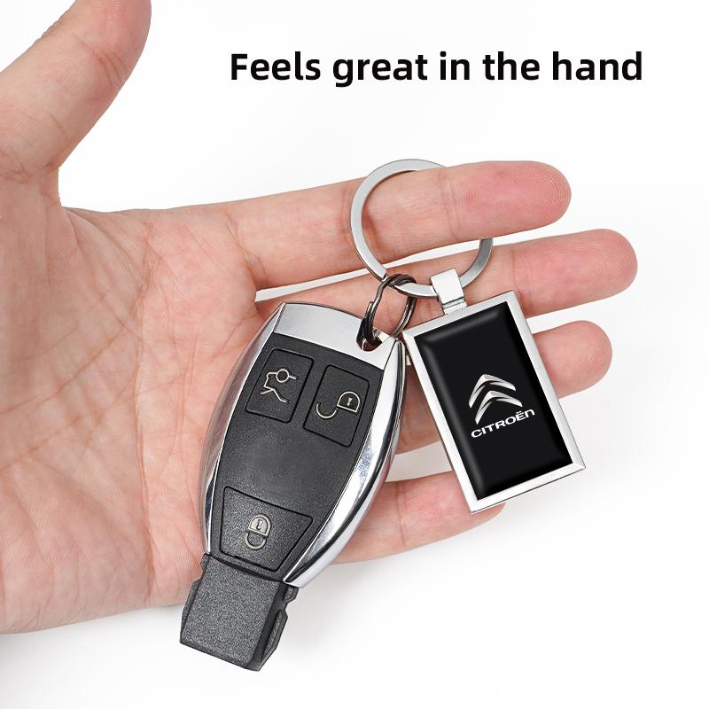 PJHC7 Car Logo Keychain Key Ring Pendant Emblem Badge For Citroen C3 C5 C5X C4 e-C4 X e-C3 C-Elysee Berlingo C1 C-Crosser C6 C2 AIRCRO