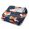 Cute Fox Flannel Blanket Kids Adults  Warm Soft Bedding Throws Winter Living Room Bedspread Sofa Bed Cover
